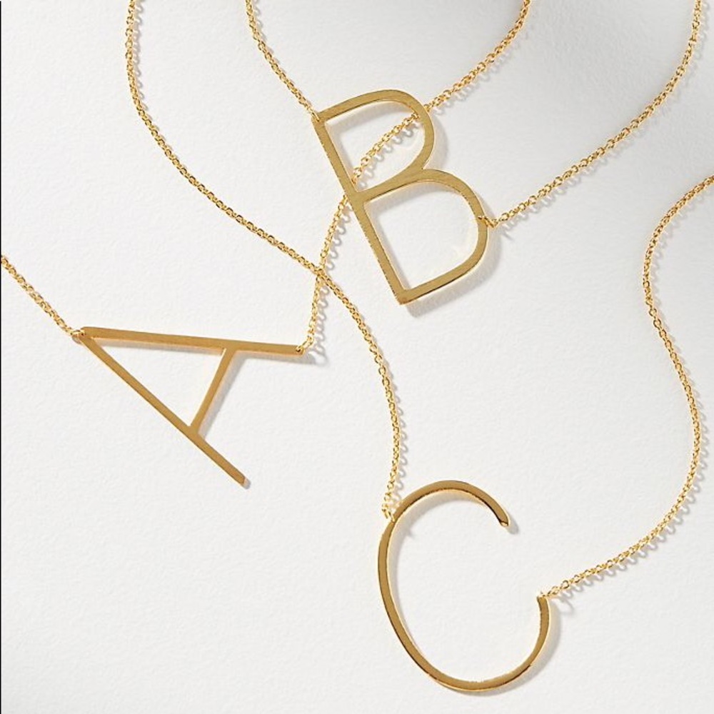 Anthropologie Block Letter C necklace